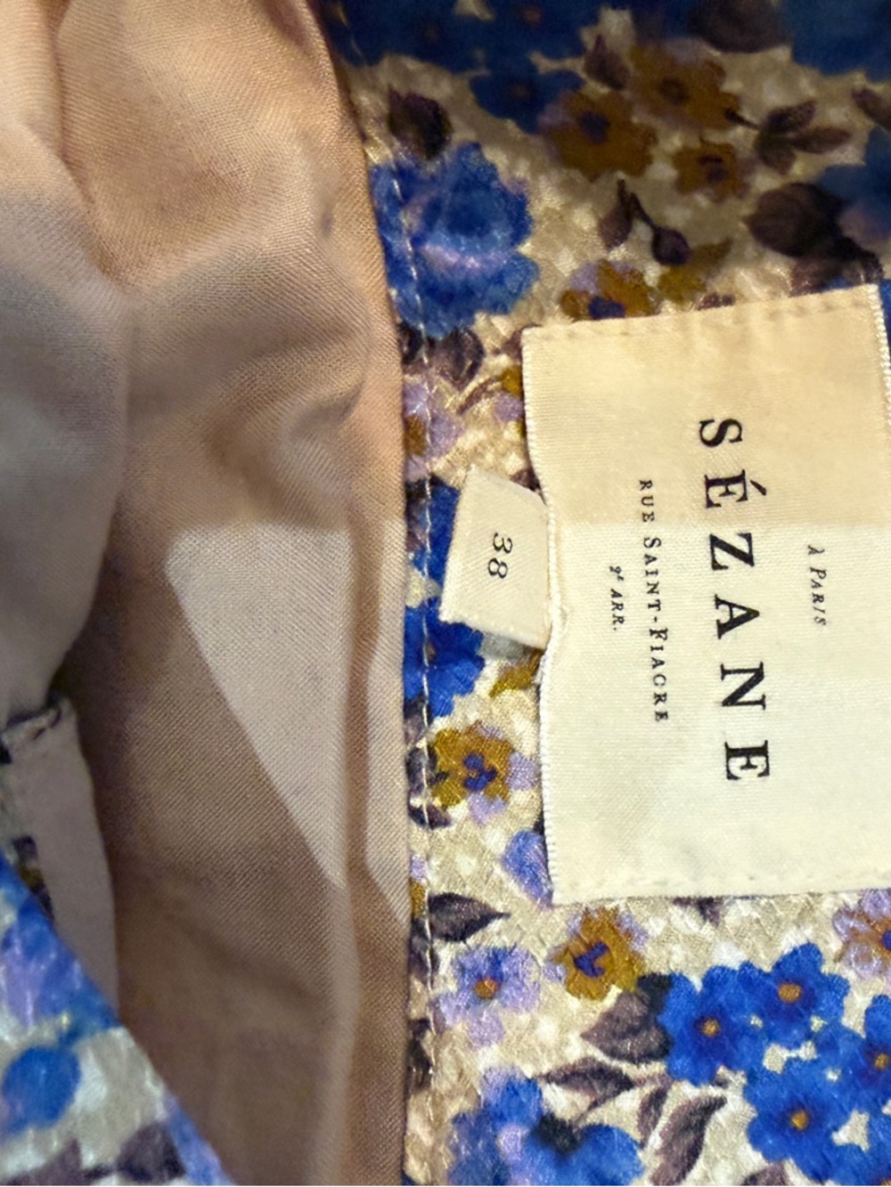 Sezane Midi Alice Skirt Blue Floral - Picture 6 of 7